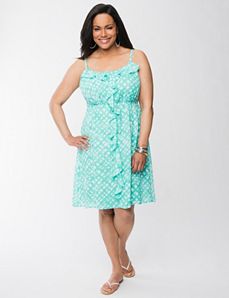 Ruffled chiffon dress