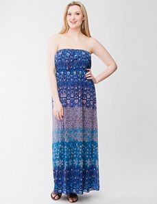 Mixed print maxi dress