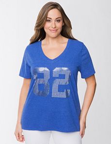Sequin athletic tee