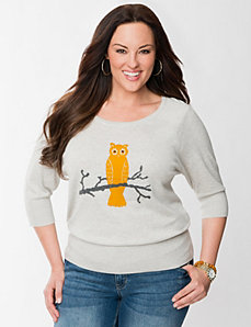 Owl graphic sweater