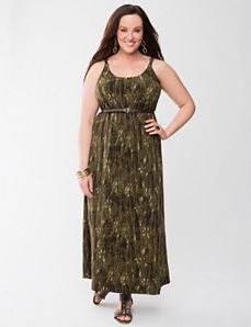 Faux Leather strap maxi dress