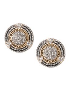 Braid & stone button earrings by Lane Bryant