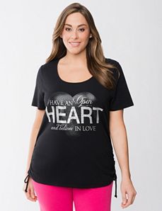 Heart shirred tee