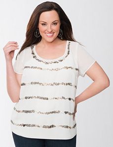 Lane Collection sequin tee blouse