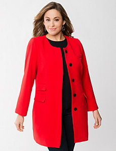Collarless coat