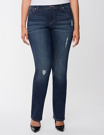 athletic fit distressed jeans