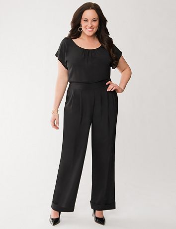 lane bryant all white jumpsuit