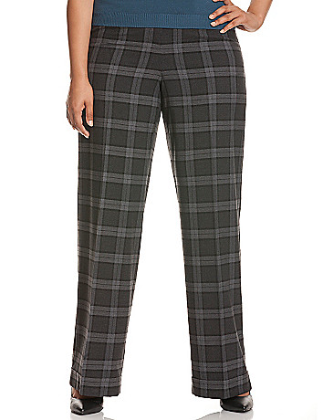 pant tailored plaid stretch leg wide lanebryant lena