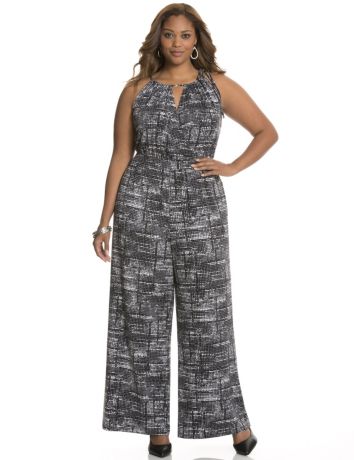 lane bryant all white jumpsuit