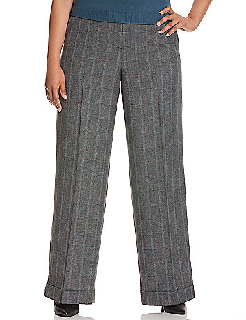 lena pant tailored plaid stretch leg wide lanebryant