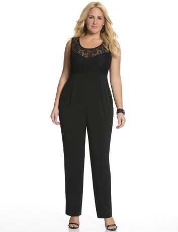 lane bryant all white jumpsuit