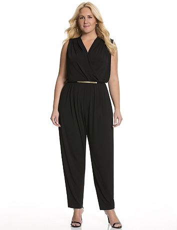 lane bryant all white jumpsuit