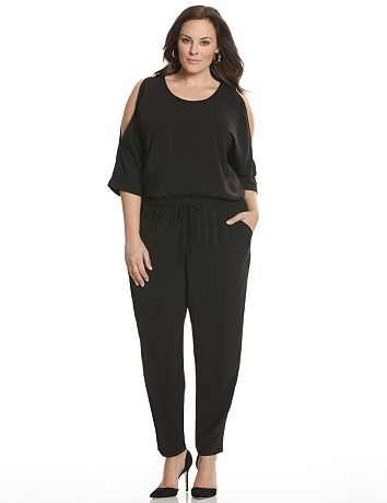 lane bryant all white jumpsuit