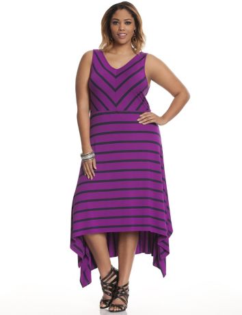 Striped A-line maxi dress by Lane Bryant | Lane Bryant