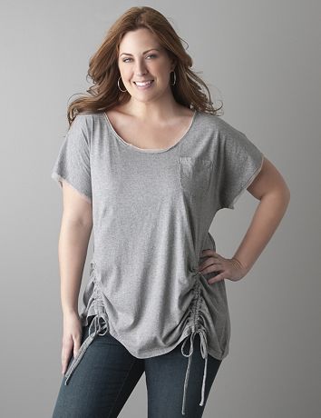 Plus size side drawstring top by DKNY JEANS