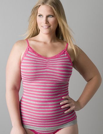 Full figure Ruched striped cami