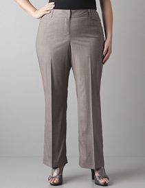 Plus size straight leg suit pant