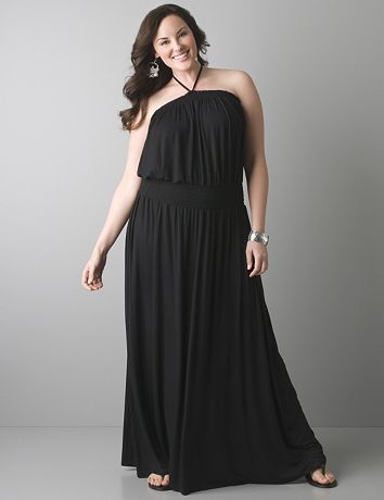 Plus size halter peasant maxi dress by Seven7