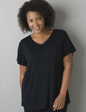 Satin trim sleep top by Lane Bryant
