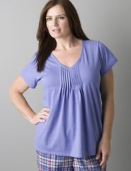 Pintuck pleat sleep shirt by Lane Bryant