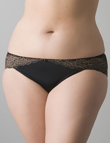 Plus size Luxury lace trim hipster panty