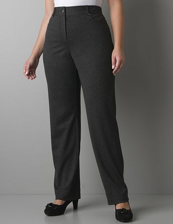 Ponte knit boot leg pant with Tighter Tummy Technology
