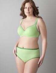 Unlined cotton balconette bra and high leg panty