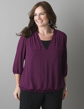 3/4 sleeve peasant blouse by Lane Bryant