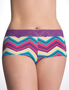 Plus size Lace waist boyshort panty