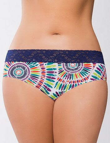 Lace waist hipster panty by Cacique