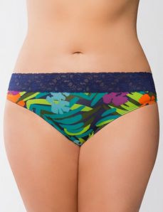 Lace waist thong panty by Cacique