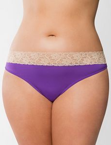 Lace waist thong panty by Cacique