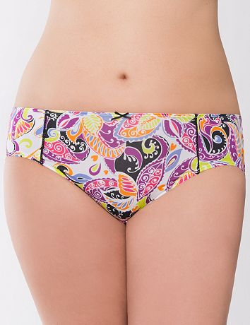 Lace trimmed hipster panty by Cacique