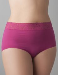 Lace waist full brief panty by Cacique