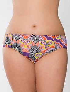 Lace trimmed hipster panty by Cacique