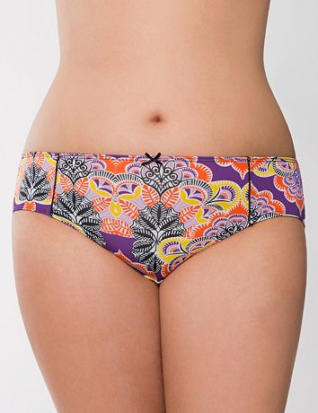 Lace trimmed hipster panty by Cacique
