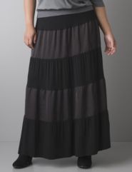 Mixed fabric maxi skirt by Lane Bryant