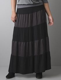 Mixed fabric maxi skirt by Lane Bryant