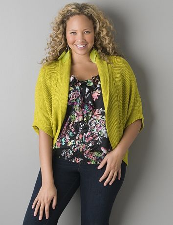 Short sleeve dolman cardigan by Lane Bryant