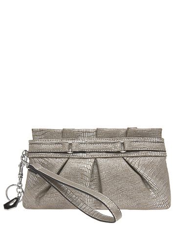 Pleated lizard wristlet bag by Lane Bryant
