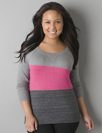 Colorblock sparkle sweater by DKNY JEANS