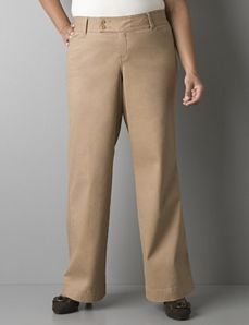 Twill pant with Tighter Tummy Technology by Lane Bryant