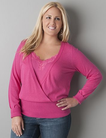 Surplice pullover sweater by Lane Bryant