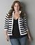 Striped 2-way zip sweater by Lane Bryant