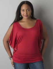 Plus size Flutter sleeve top by Seven7
