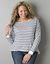 Striped boat neck sweatshirt by Lane Bryant