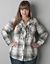 Ruffled placket plaid shirt by Lane Bryant
