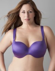 Plus size sateen cushioned balconette bra