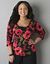 Shirred floral 3/4 sleeve top by Lane Bryant