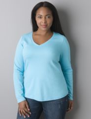 Long sleeve V-neck tee by Lane Bryant